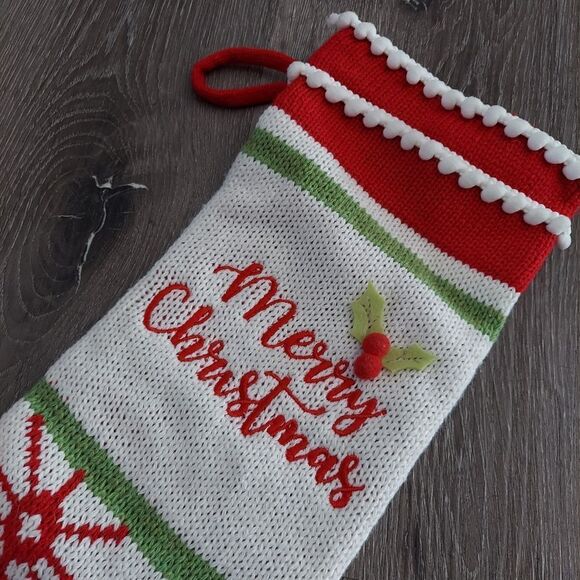 Holiday Christmas Knit Stocking - Picture 3 of 3